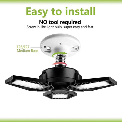 350-Watt Equivalent 6000 Lumen Foldable Garage LED Light Bulb E26 5000K CCT