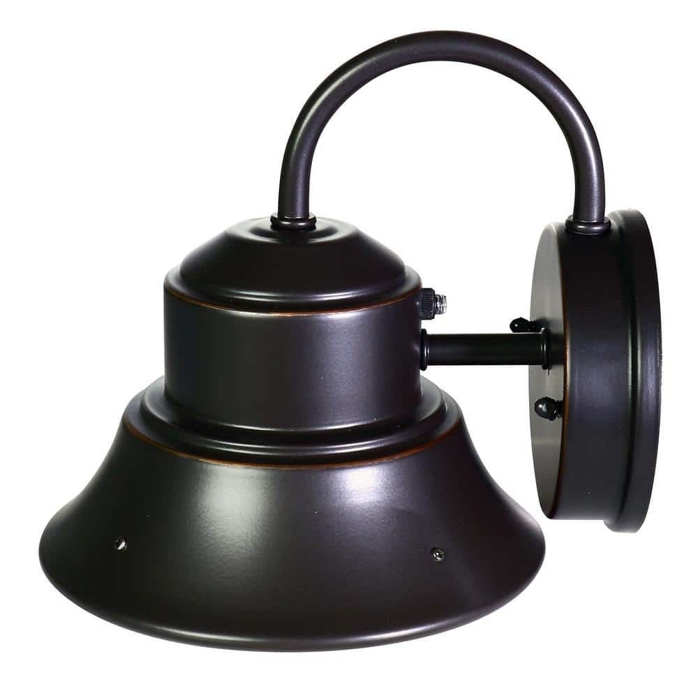 Commercial Electric Integrated LED Bronze Dusk to Dawn Bell Wall Light 4000K