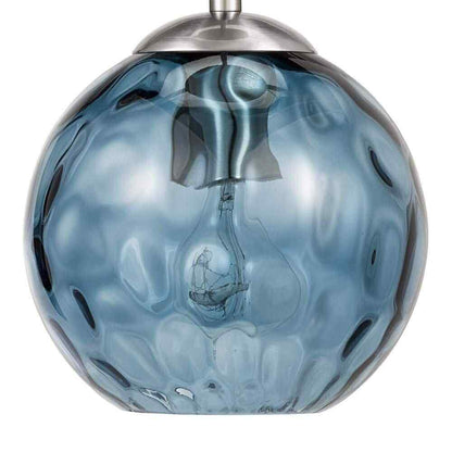 Cresswell 69 in. Hammered Blue Glass Pendant Hanging Light Fixture BM1537-01