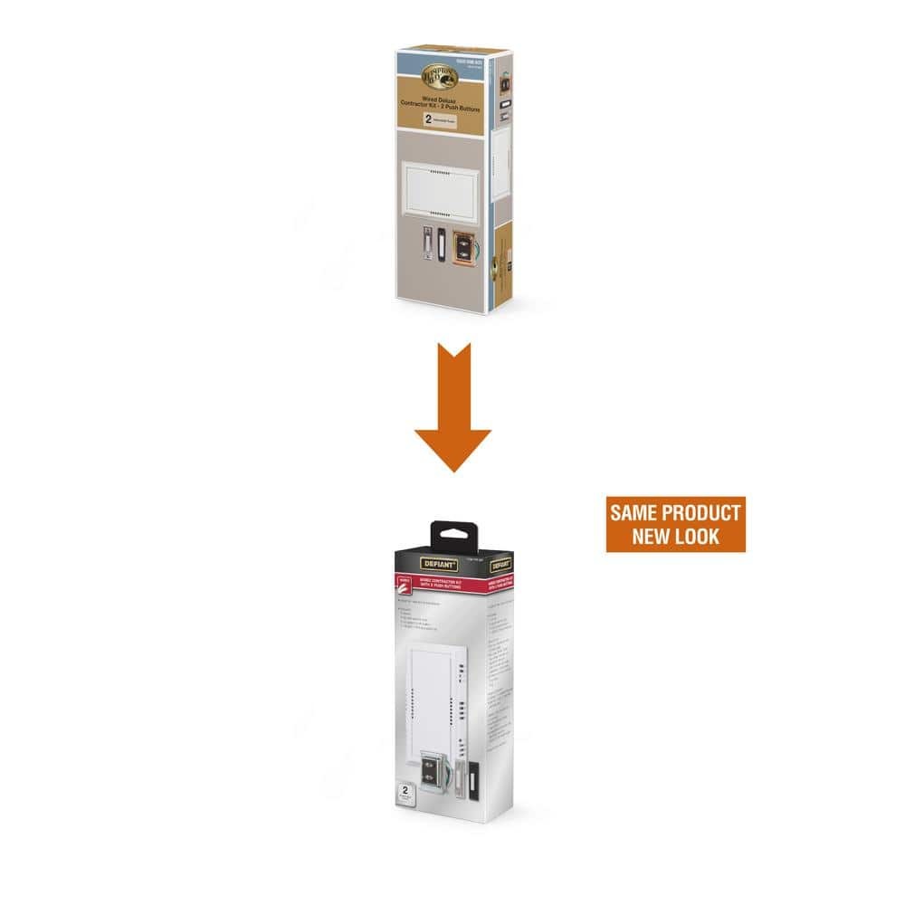Defiant Wired Deluxe Contractor Doorbell Kit with 2 Wired Push Buttons
