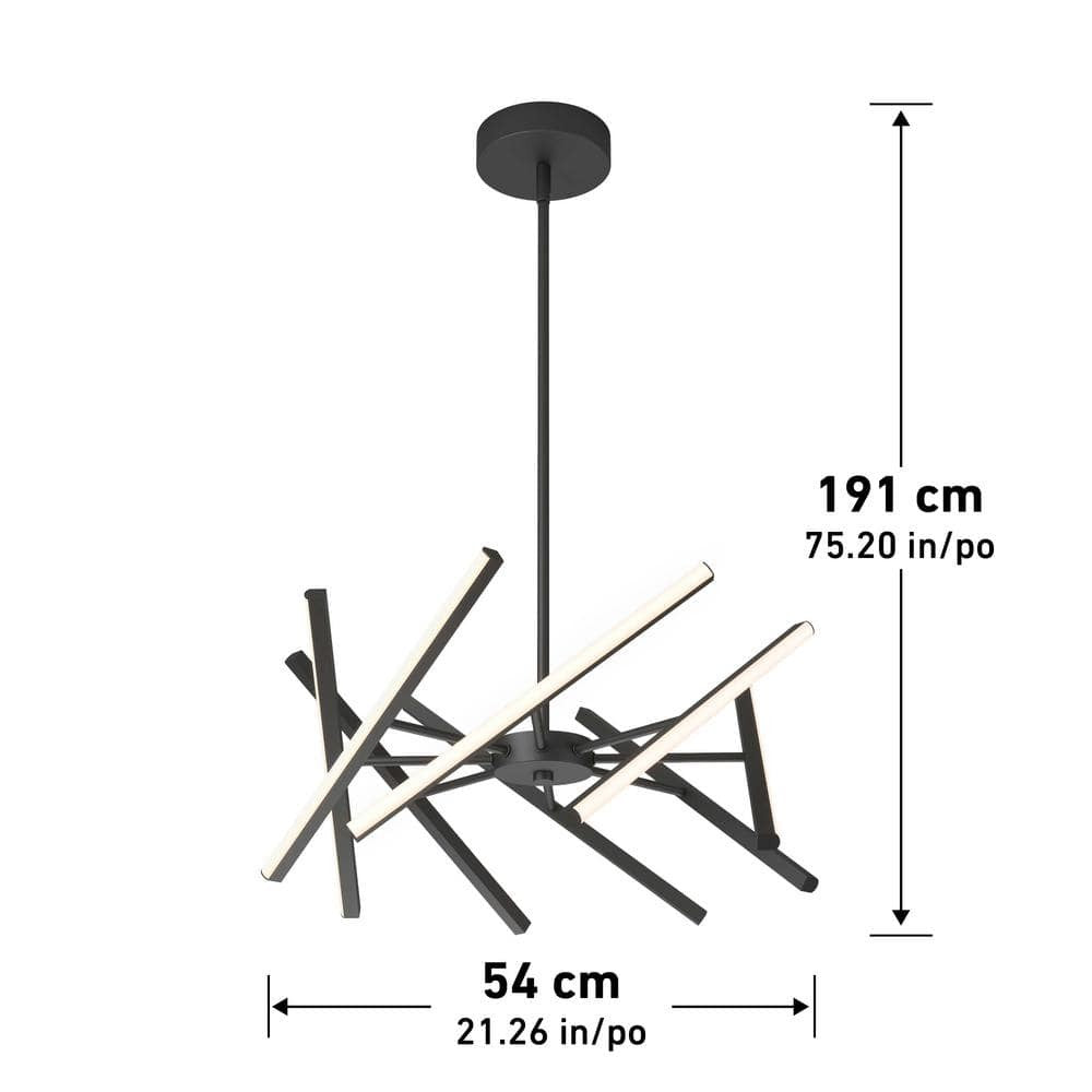 Artika Malibu 30W 1 Light Black Modern 3 CCT Integrated Pendant Light NEW