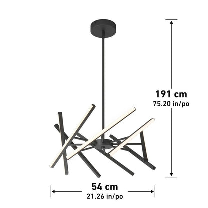 Artika Malibu 30W 1 Light Black Modern 3 CCT Integrated Pendant Light NEW