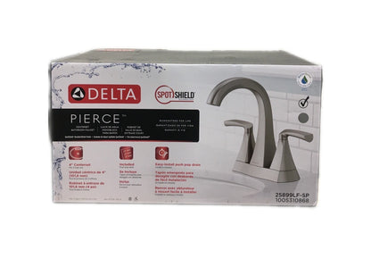 Delta Pierce 4 in. Centerset Bathroom Faucet in SpotShield Brushed Nickel