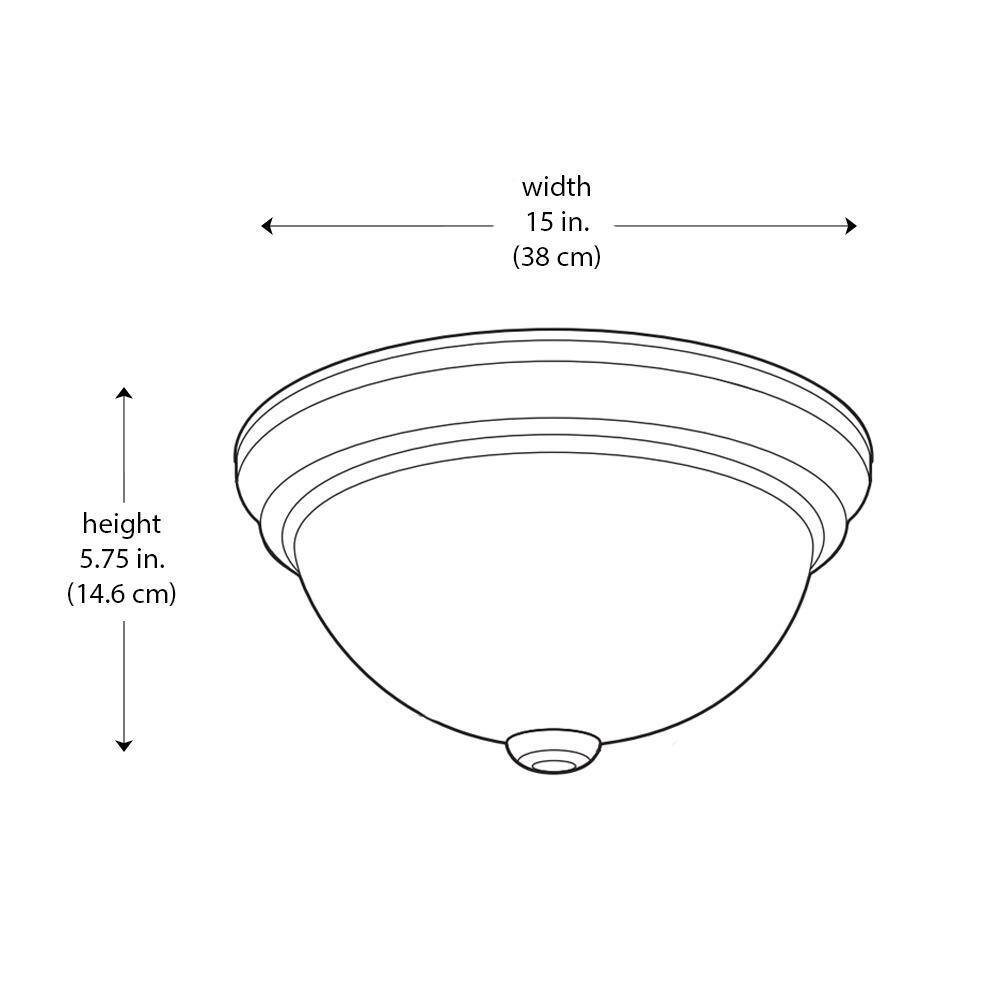 Bel Air Lighting Bowers 15 in. 3-Light Brushed Nickel Flush Mount Ceiling Light