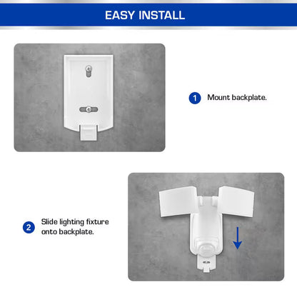 Defiant 180 Degree White Solar Motion Activated LED Flood Light 17000216