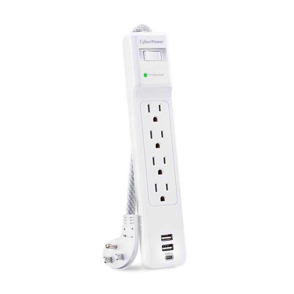 CyberPower 5 ft. 2 USB-A 1 USB-C 1500J 4-Outlet Surge Protector
