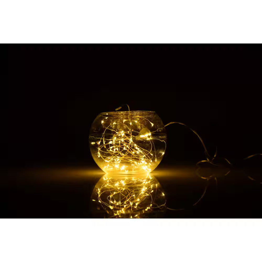 20 ft. 100-LED Integrated LED Solar Copper String Light