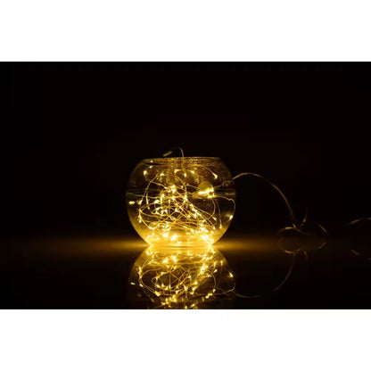 20 ft. 100-LED Integrated LED Solar Copper String Light