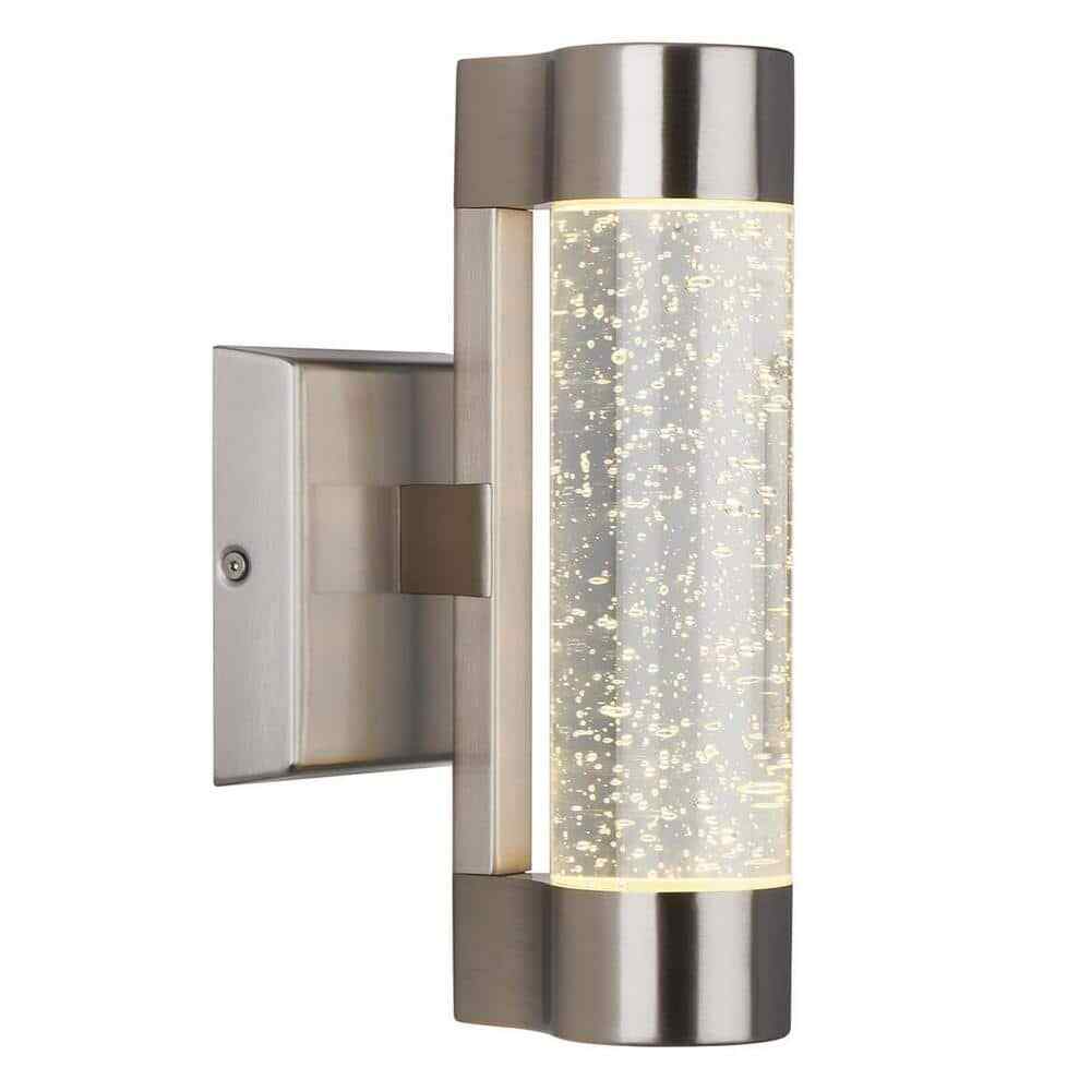 Artika Essence Steel Bubble Glass LED Outdoor Garage and Porch Cylinder Light 