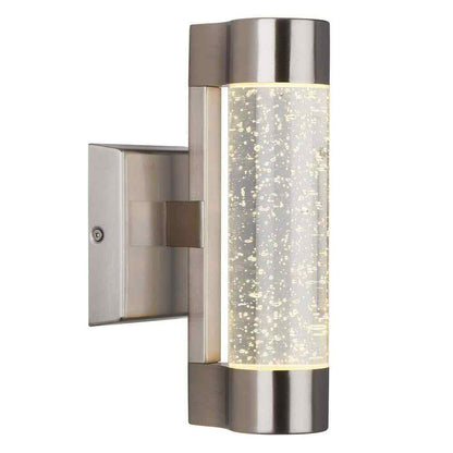 Artika Essence Steel Bubble Glass LED Outdoor Garage and Porch Cylinder Light 