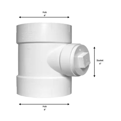 Charlotte Pipe 4 in. PVC DWV Cleanout Tee with Plug Fitting PVC 00444X 1200HD