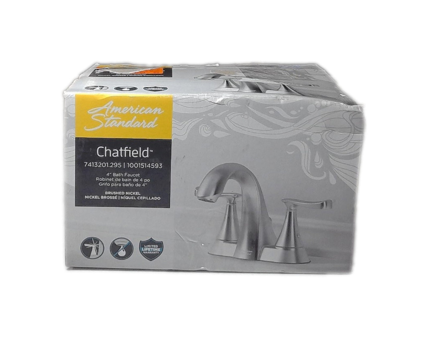 American Standard Chatfield 4" Centerset 2-Handle Bathroom Faucet Brushed Nickel