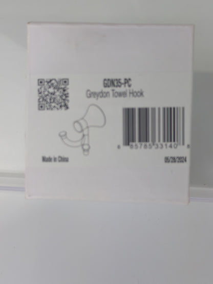 Delta Greydon J-Hook Wall Mounted Double Robe/Towel Hook in Polished Chrome