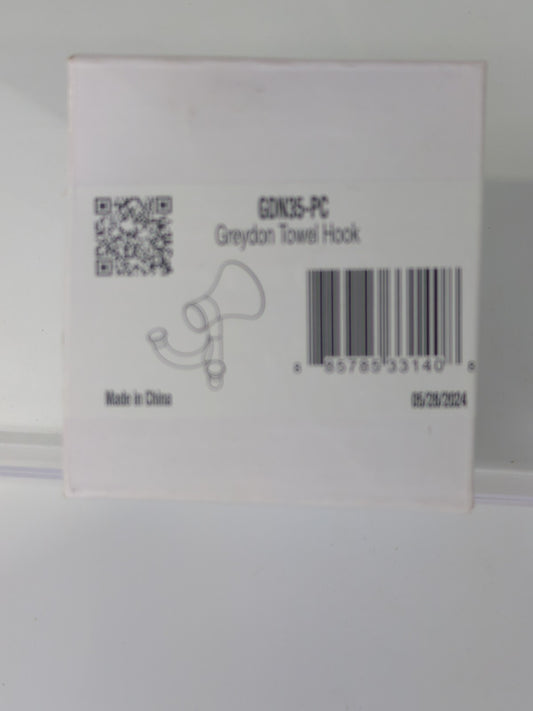 Delta Greydon J-Hook Wall Mounted Double Robe/Towel Hook in Polished Chrome