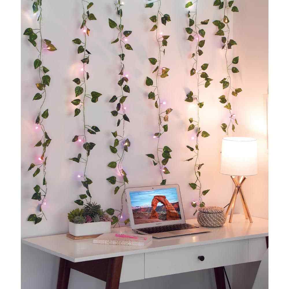 66 Ombre Light 3.5 ft. x 5 ft. Battery Operated LED Curtain Vine String Lights