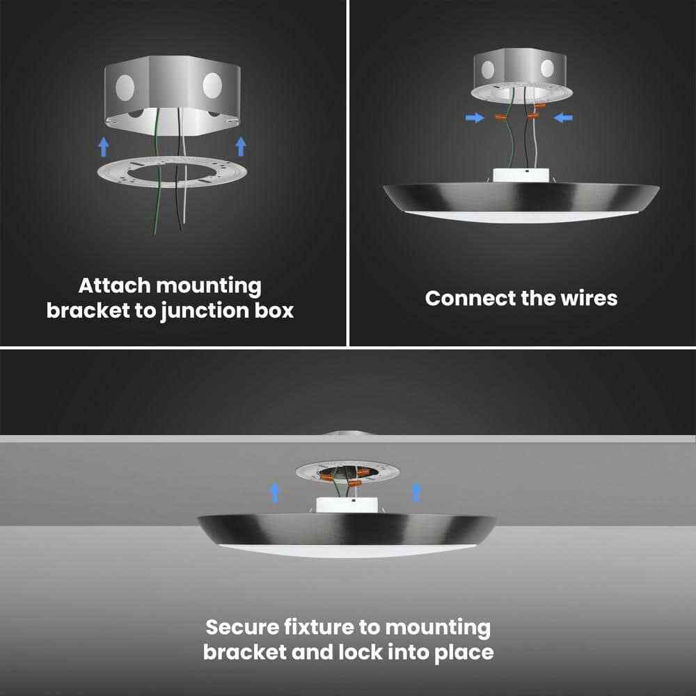 Commercial Electric 11 in. Black LED Dimmable CCT Flush Mount Ceiling Light