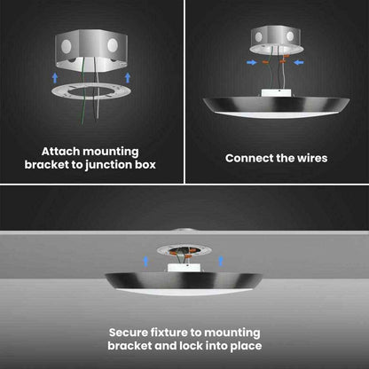 Commercial Electric 11 in. Black LED Dimmable CCT Flush Mount Ceiling Light