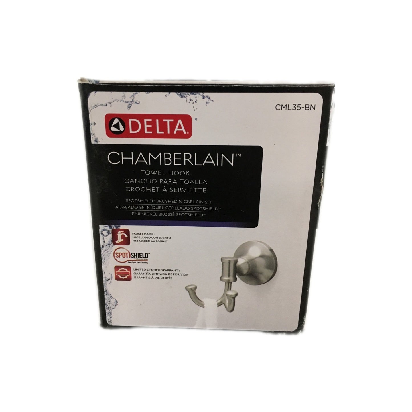 Delta Chamberlain Double Towel Hook Bath Hardware Accessory in Brushed Nickel
