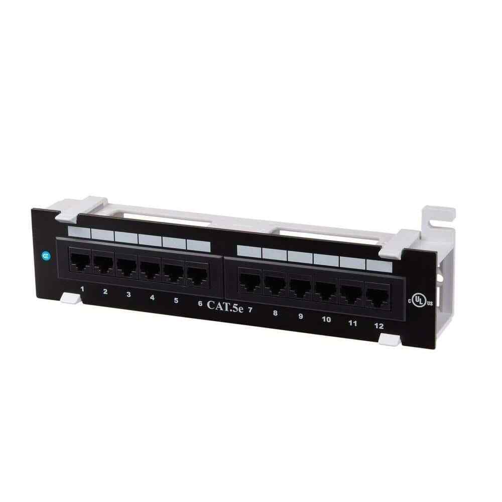 Commercial Electric 12-Port Category 5e Mini Patch Panel w/ 89D Mounting Bracket