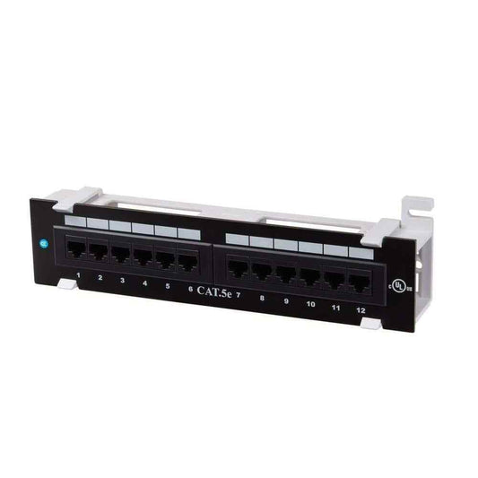 Commercial Electric 12-Port Category 5e Mini Patch Panel w/ 89D Mounting Bracket