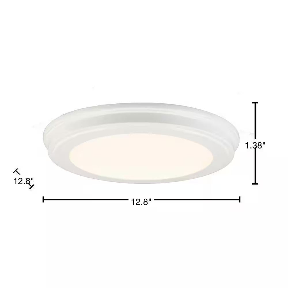 Commercial Electric 13 in. White Selectable LED Flush Mount