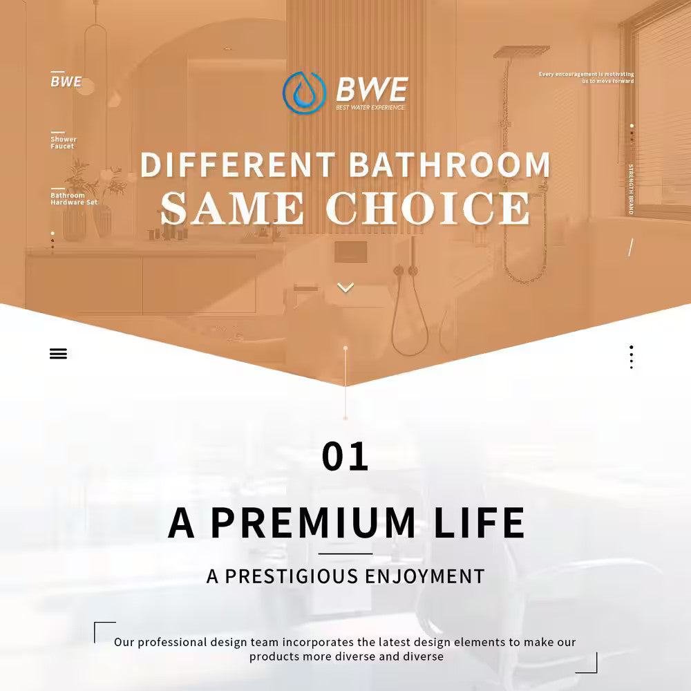 BWE Waterfall Single Handle Single Hole Bathroom Faucet Pop up Drain Matte Black