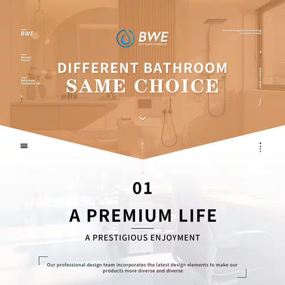 BWE Waterfall Single Handle Single Hole Bathroom Faucet Pop up Drain Matte Black