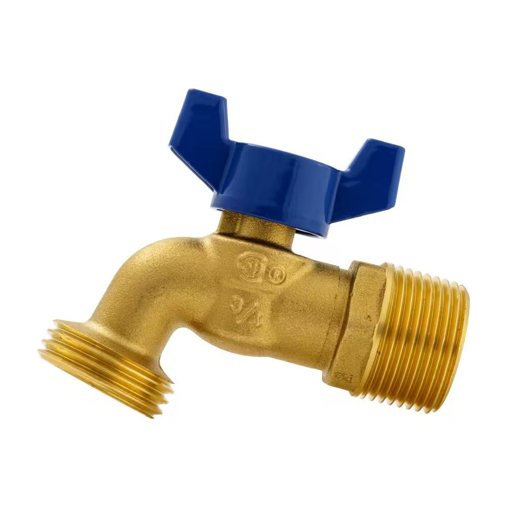 3/4" MIP or 1/2" FIP x 3/4 in. MHT Forged Brass Quarter Turn Hose Bibb Valve