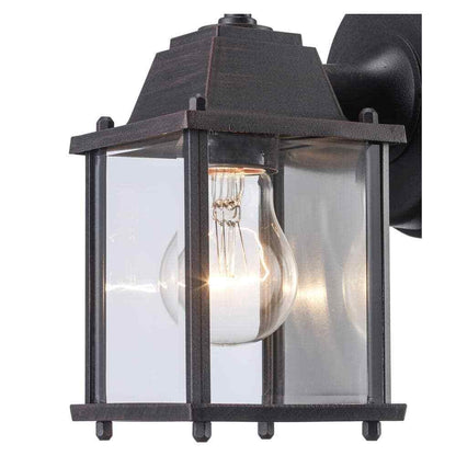 Bel Air Lighting Patrician Rust Outdoor Wall Light Fixture w/ Clear Glass