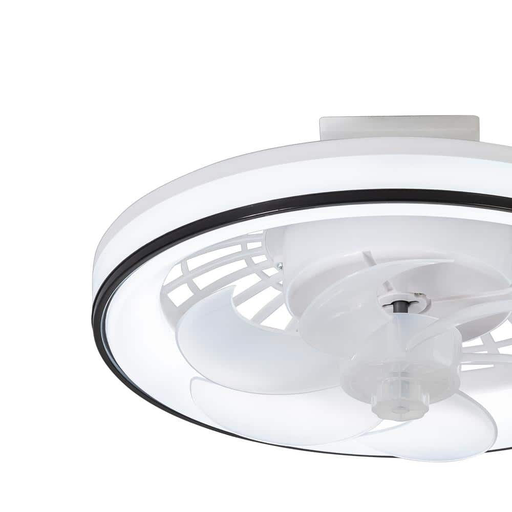 Breezary 13" Integrated LED White Fan Remote Light Socket Frosted Acrylic Shade