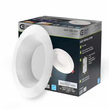 Commercial Electric LED DuoBright Deep Baffle Canless Recessed Light 4" 92223