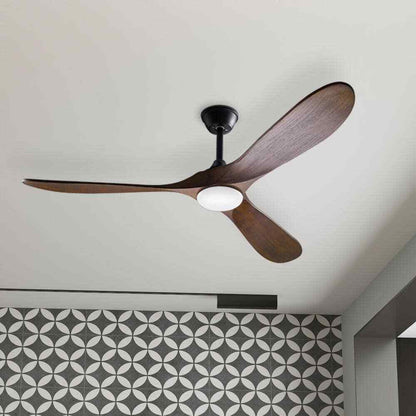 60 in. Integrated LED Indoor/Outdoor Wood Ceiling Fan w Light Kit Remote Control