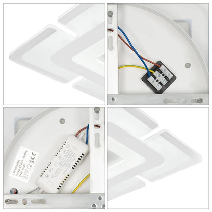 16.5" 1-Light White LED Semi-Flush Mount Indoor Minimalist Square Ceiling Light