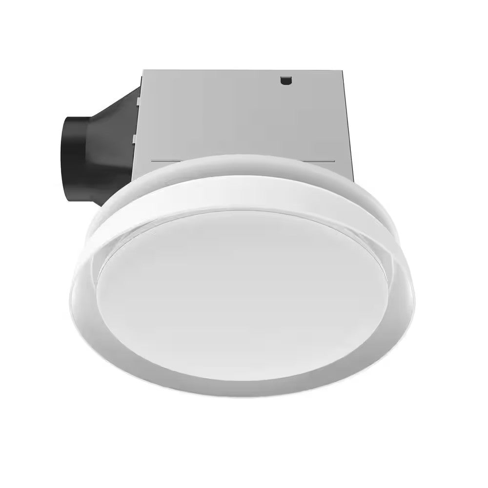 80/110 CFM Ceiling Mount Room Side Installation Round Bathroom Exhaust Fan w/LED