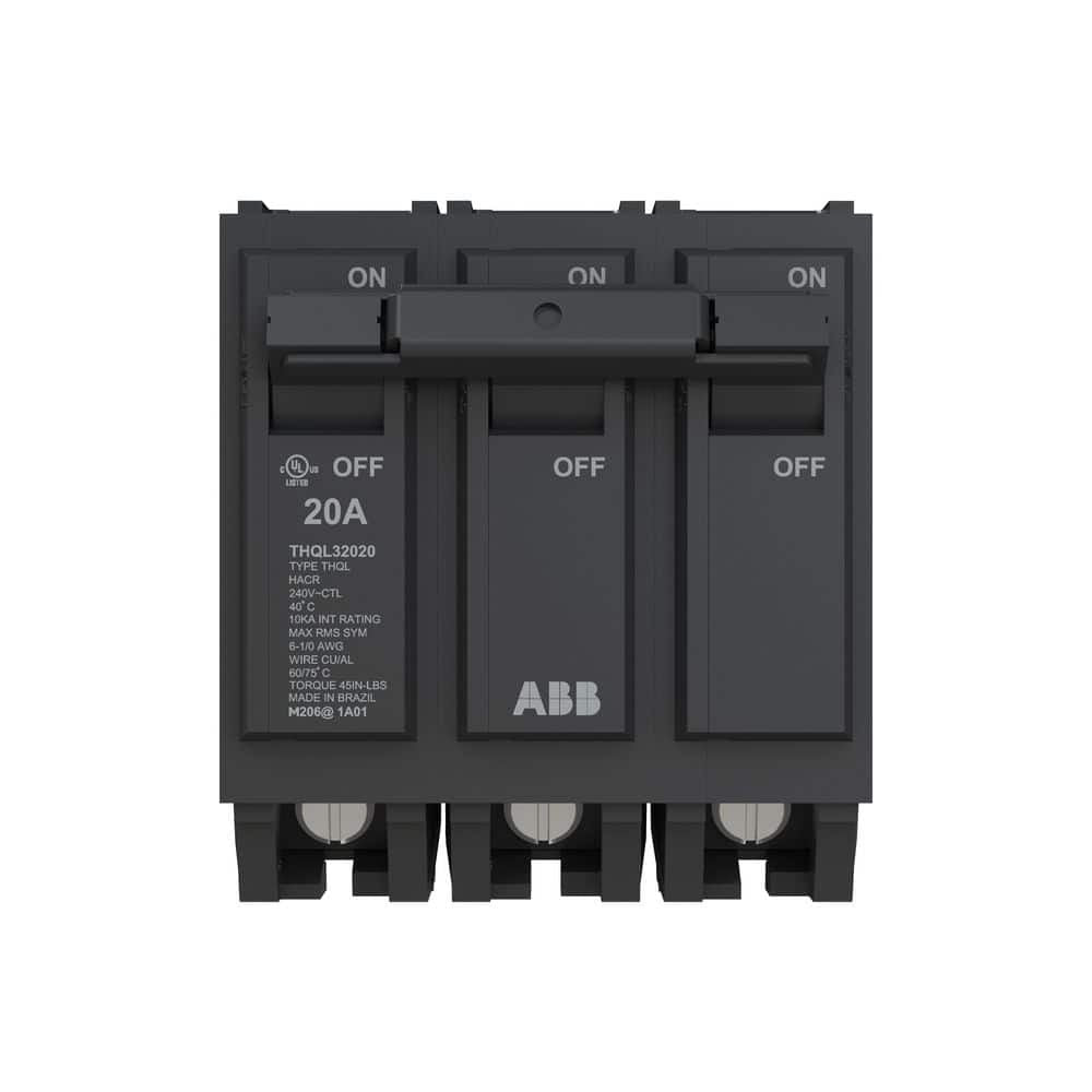 ABB 20 Amp 1 in. 3-Pole Circuit Breaker THQL32020A