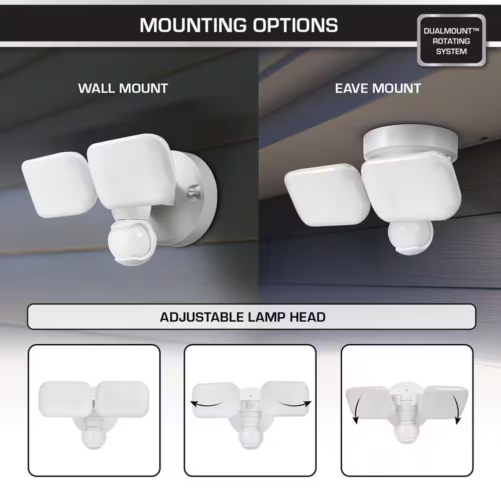 Defiant Maxdetect 240° Motion Sensor Smart Wired Outdoor 2-Head LED Flood Light