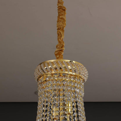 14-Light Golden France Empire Style Modern K9 Crystal Raindrop Chandelier Light