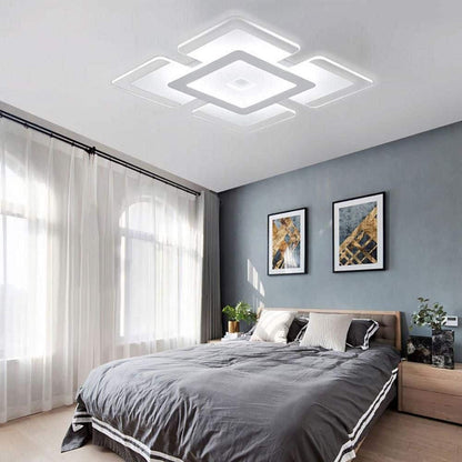 16.5" 1-Light White LED Semi-Flush Mount Indoor Minimalist Square Ceiling Light