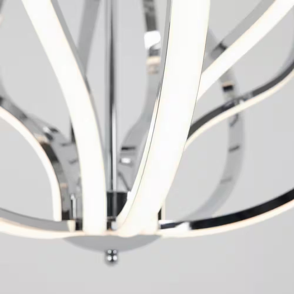Artika Meridian 30-Watt 1 Light Chrome Modern Integrated LED Pendant Light Fixtu