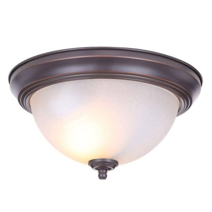 11 in. 1-Light Oil Rubbed Bronze Flush Mount 2-PACK