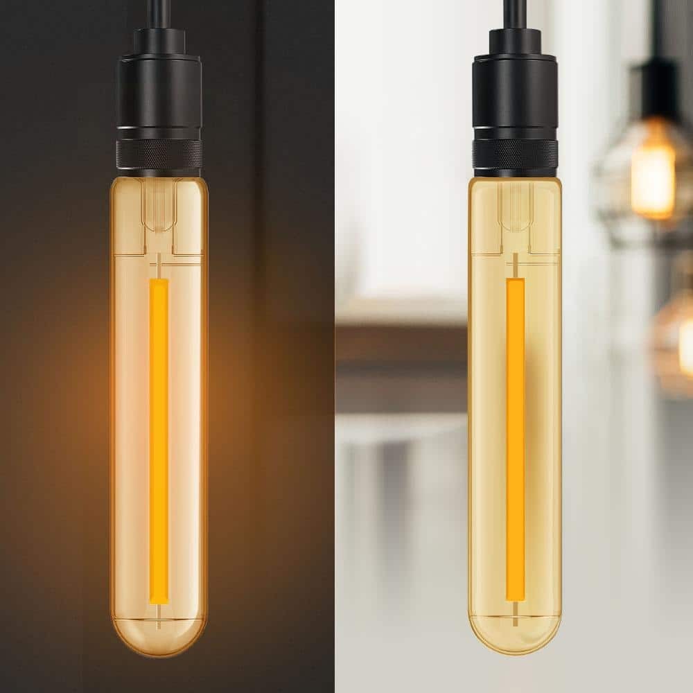 (4-Pk) Feit Electric Dimmable Straight Filament LED Light Bulb Warm White 60W