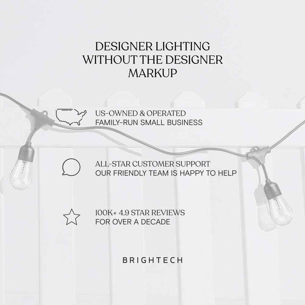 Brightech Ambience Pro 7-Light 24 ft. Outdoor Plug-in 2W 2500k LED S14 Hanging 