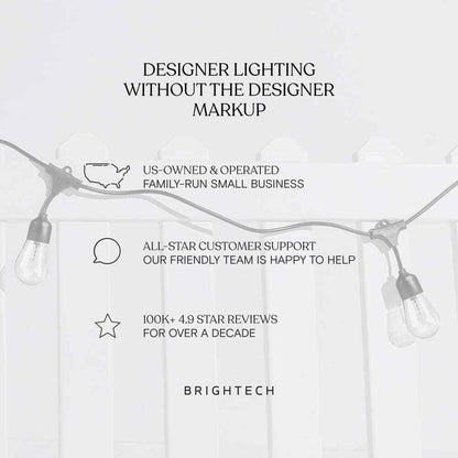 Brightech Ambience Pro 7-Light 24 ft. Outdoor Plug-in 2W 2500k LED S14 Hanging 