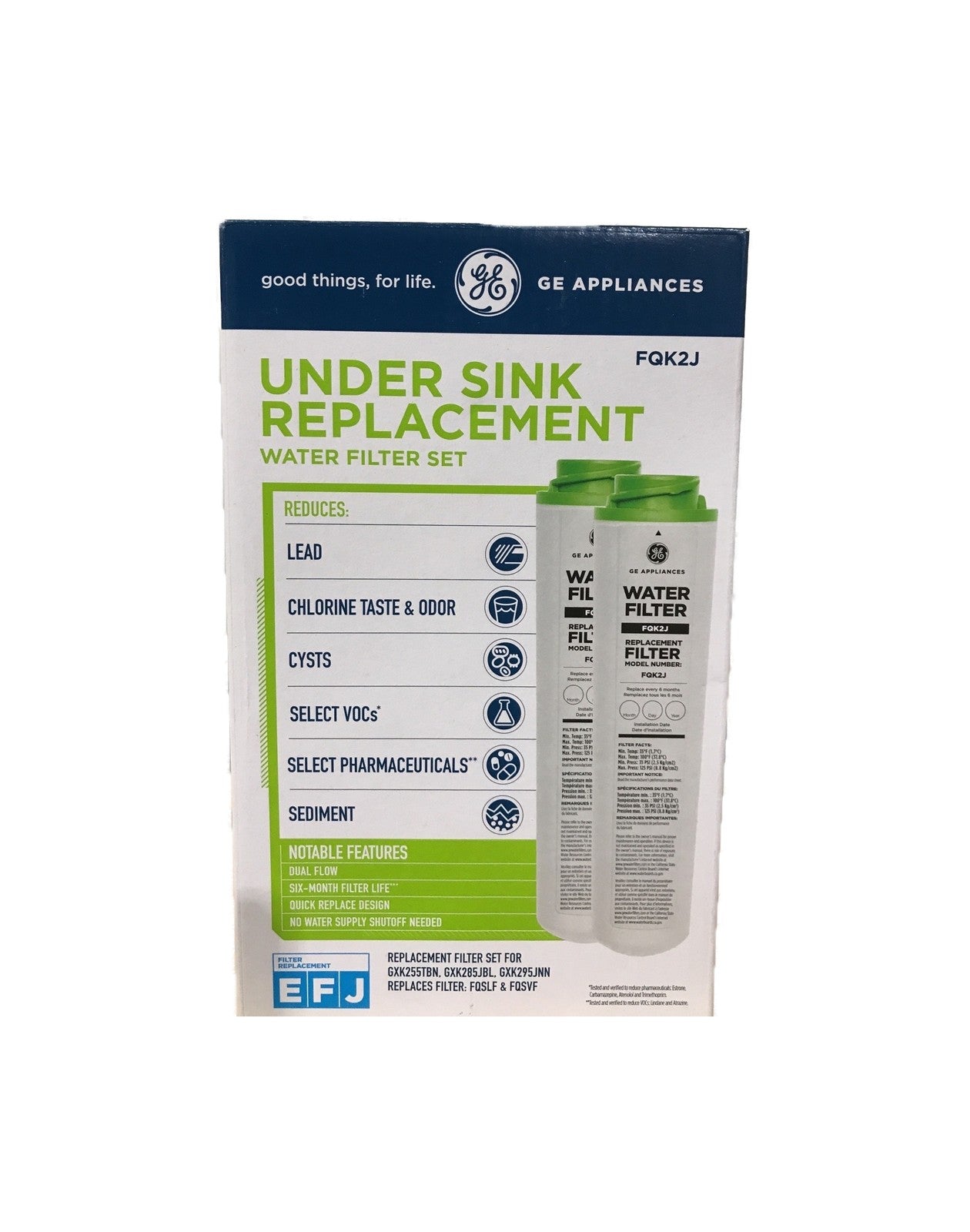 *2 PACK* GE Dual Flow Replacement Water Filters - Advanced Filtration
