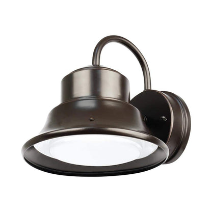 Commercial Electric Integrated LED Bronze Dusk to Dawn Bell Wall Light 4000K