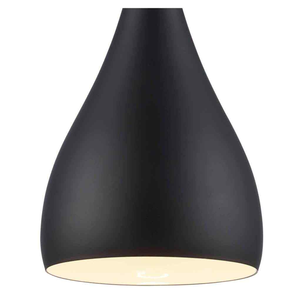 Bel Air Lighting Black Mini Pendant Light Fixture w/ Black Metal Dome Shade