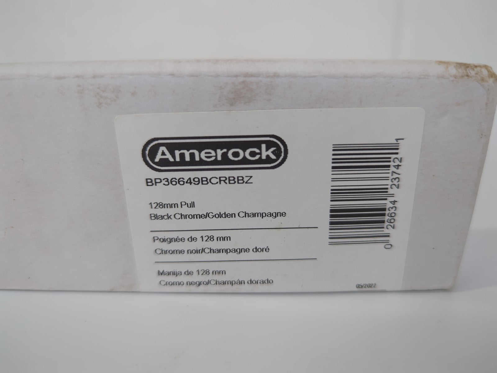 Amerock London 5-1/16 in. Modern Black Chrome/Golden Champagne Bar Cabinet Pull