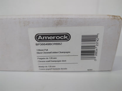 Amerock London 5-1/16 in. Modern Black Chrome/Golden Champagne Bar Cabinet Pull