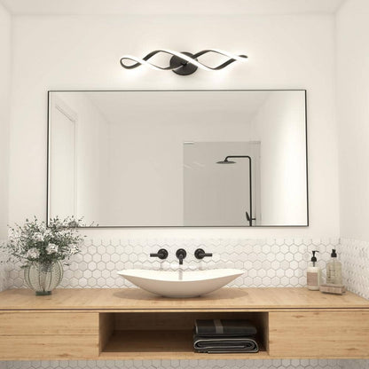 Artika Swirl 27 in. 1-Light Matte Black Modern Integrated LED Vanity Light Bar