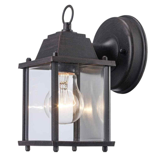 Bel Air Lighting Patrician Rust Outdoor Wall Light Fixture w/ Clear Glass